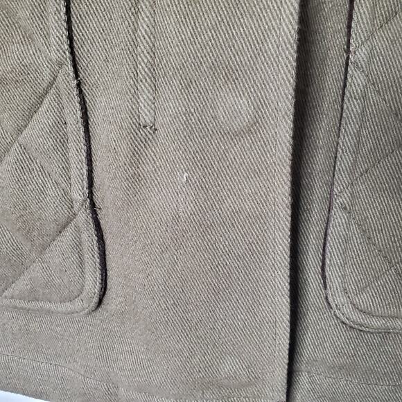 Wyeth Jacey Barn Jacket Chore Coat Army Green Corduroy Trim Full Zip Size Large - Picture 9 of 12